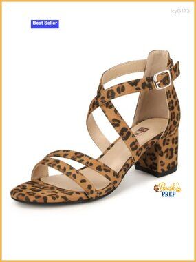 Women's Strappy Low Chunky Heel Sandals Open Toe Ankle Strap Buckle Dressy